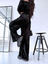 Velvet set top + pants "PINECONE" - BLACK